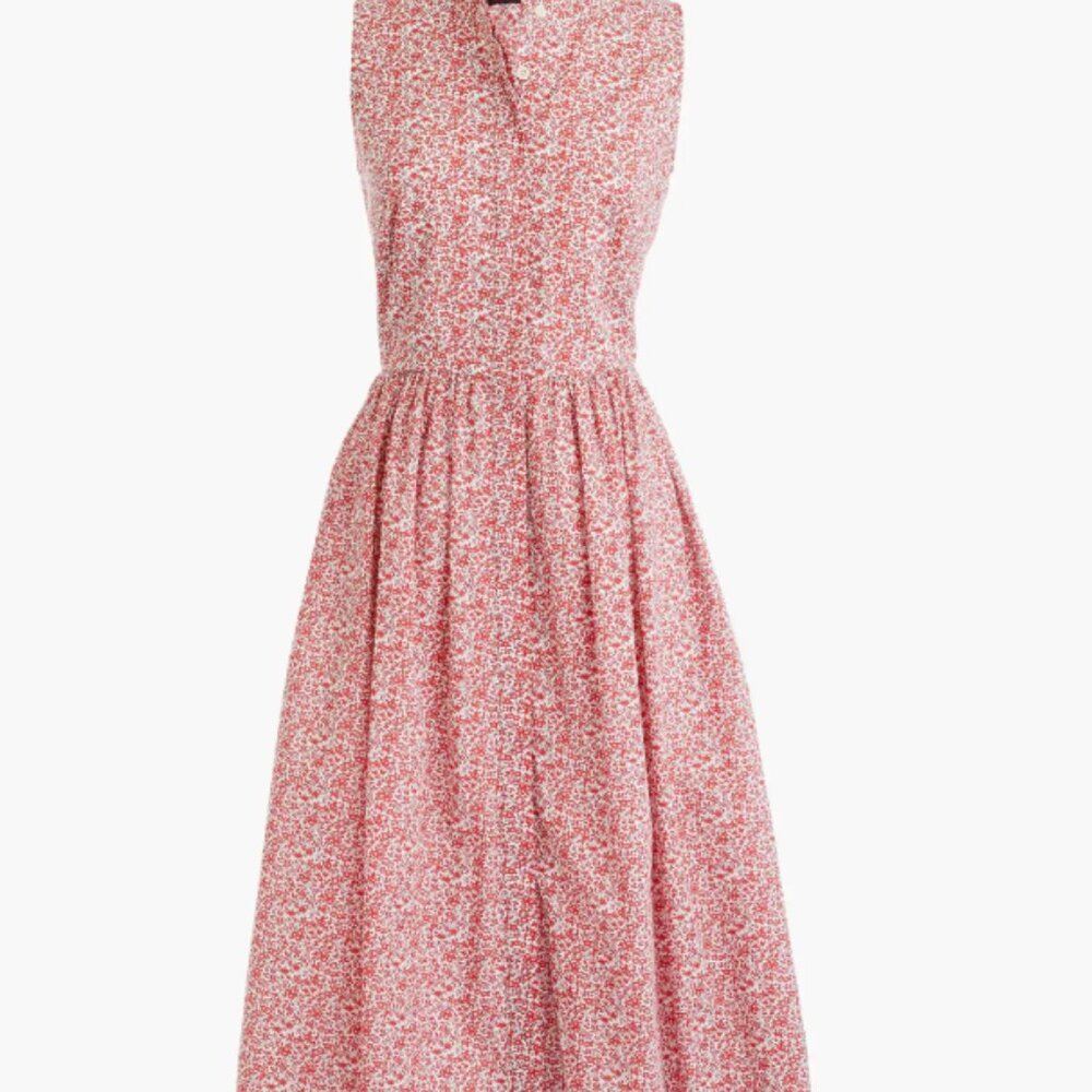 J.Crew Sleeveless Ruffle-Neck Midi in Liberty® Chamomile Floral Dress - Size 4 - Picture 2 of 8